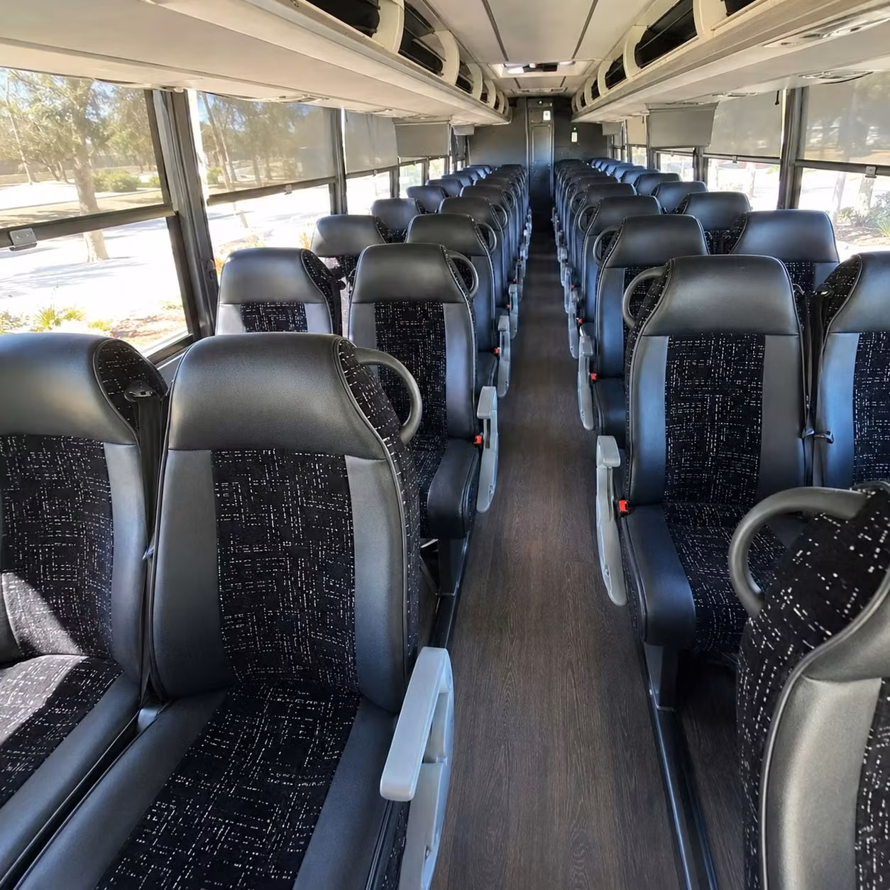 atlanta charter bus rental interior